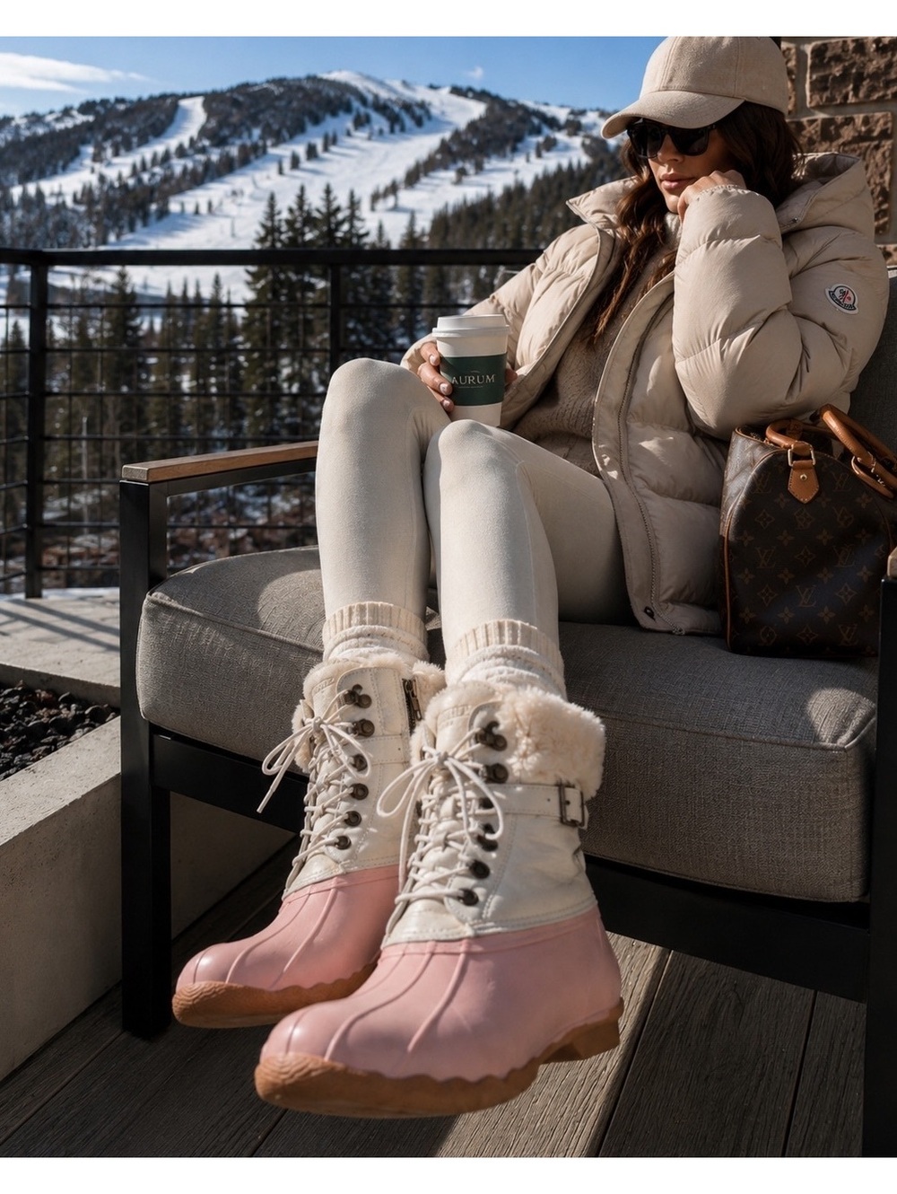 Sperry Pink Leather Duck Boots Shearling Women’s 6.5